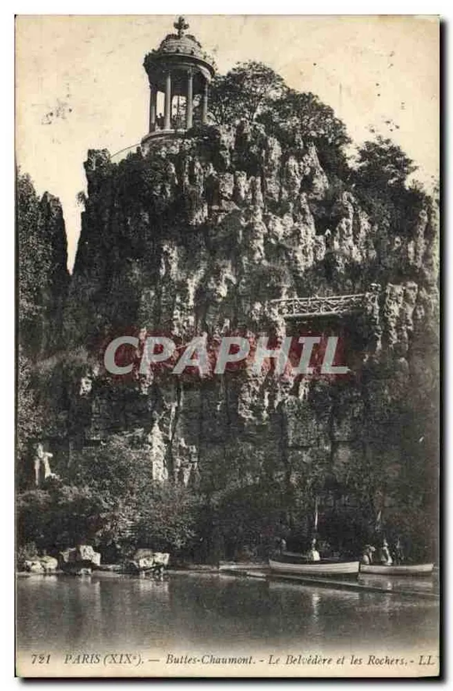 Buttes-Chaumont — Der Belvédère und die Felsen — LL 721 - Vorderseite