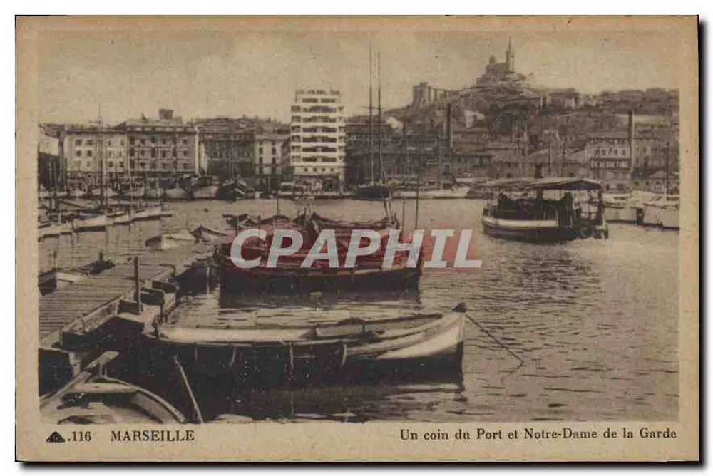 Marseille — Ein Stück vom Hafen und Notre-Dame de la Garde — CI DES ARTS MÉCANIQUES — Nr. 116 - Vorderseite