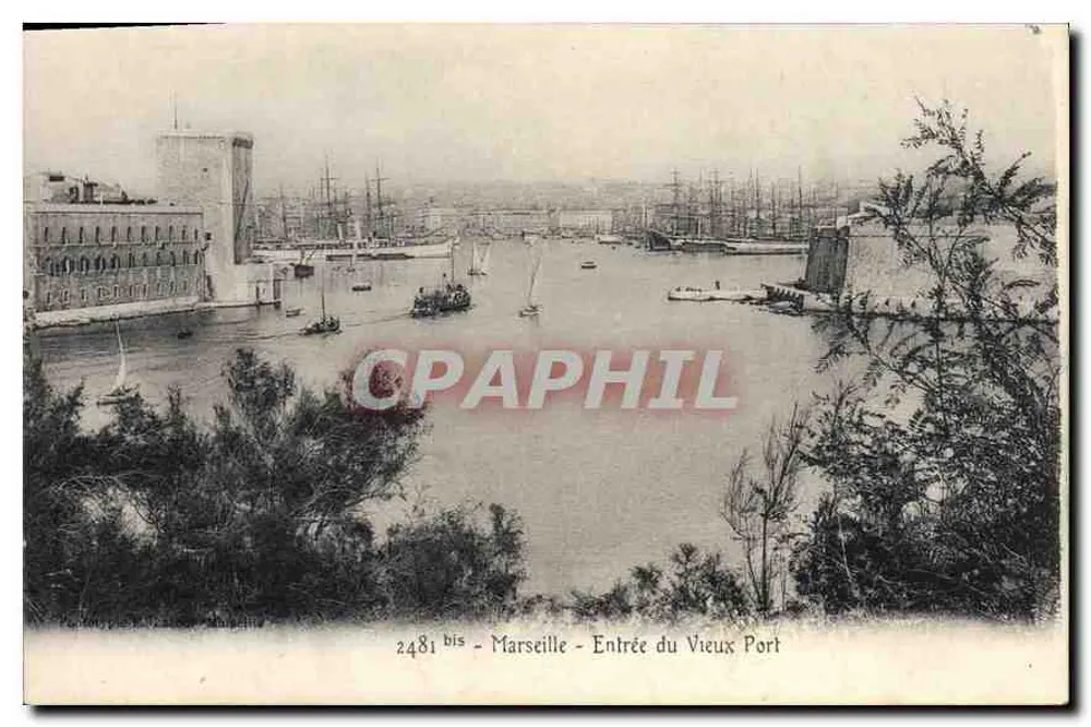 Marseille - Eingang zum Alten Hafen — Verlag Phototypie P. M. Mungella, Nr. 2481 bis - Vorderseite