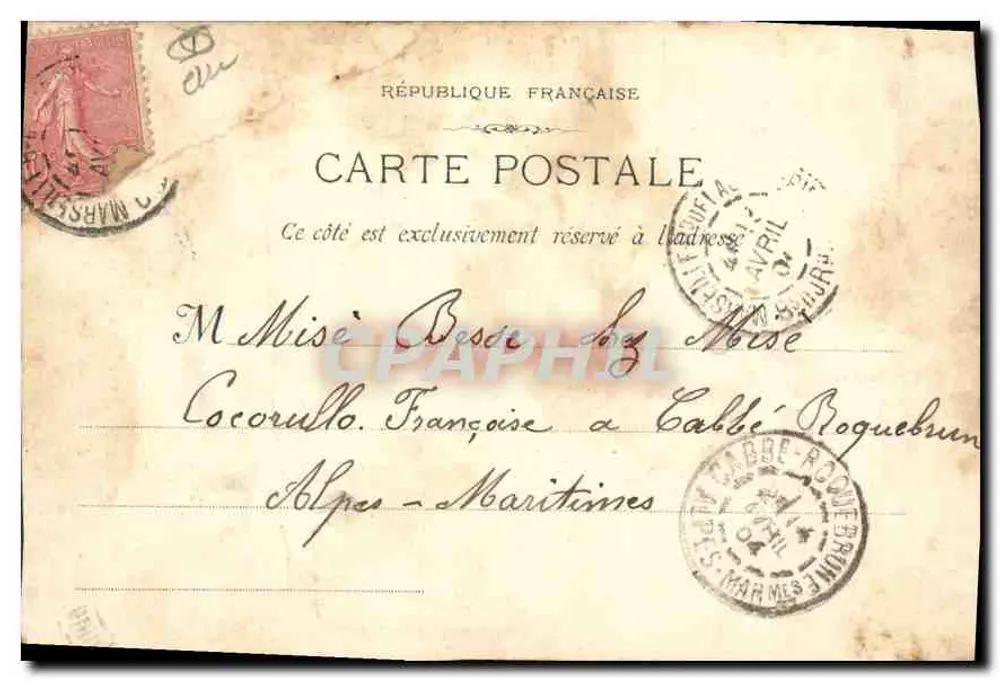 Fischhändler — Marseille — phot. Lacou Marseille, Type Marseillais 373 - Rückseite