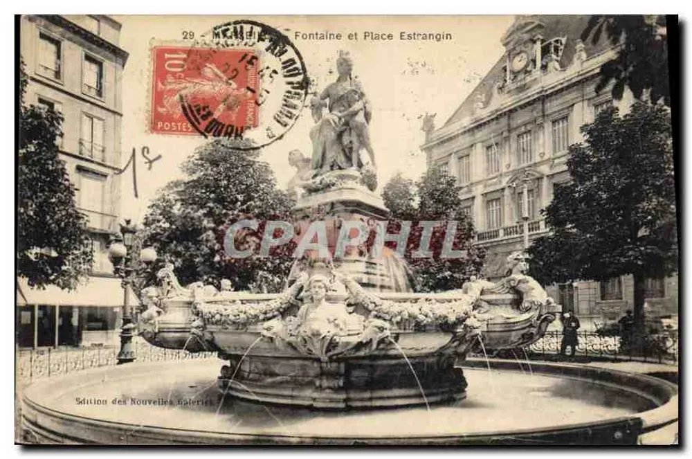 Fontaine e Praça Estrangin — Ménilmontant — editor não visível - Frente