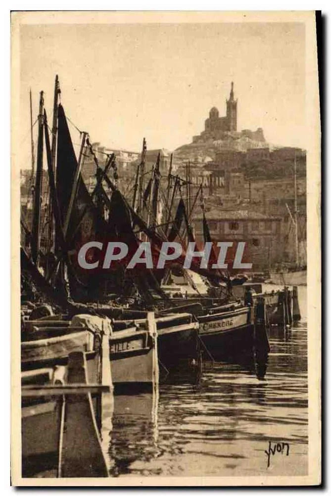 Ansicht des Alten Hafens — Marseille — Notre-Dame de la Garde — Sonderausgabe der Basilika - Vorderseite