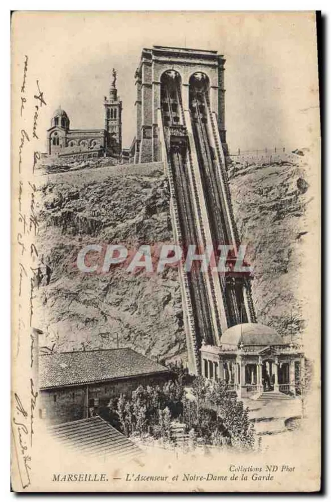 Marseille — Der Aufzug und Notre-Dame de la Garde — Collections ND Phot - Vorderseite