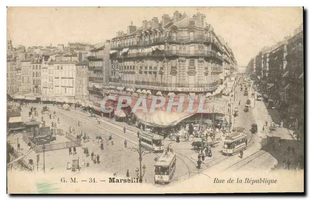 Marselha — Rue de la République — G. M. - 34 - Frente