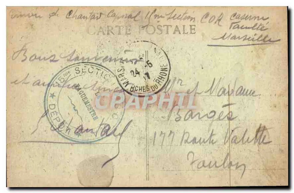 Marseille — Fontaine Estrangin — E.L. n°49 - Verso