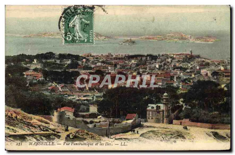 Marseille — Panoramablick und die Inseln — LL. — n° 231 - Vorderseite