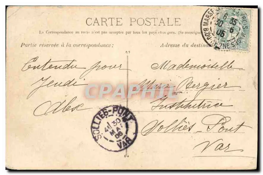 Marselha - O Castelo de If — n° de série 8 - Verso