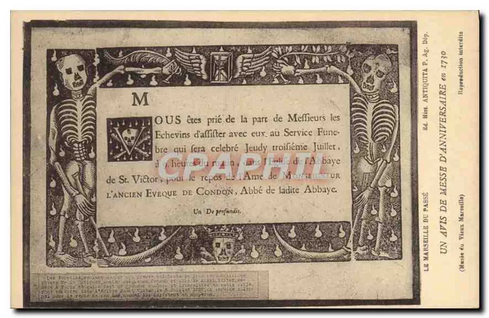 Missa fúnebre pelo antigo bispo de Condon — Abadia de São Victor — Reprodução de arte histórica - Frente