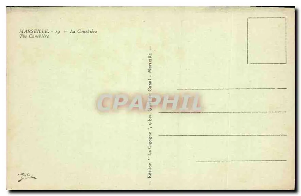 La Canebière — Marselha — Edição Canal - Verso