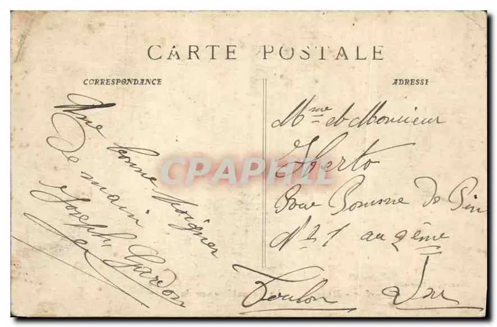 Marseille - La Cannebière vom Cours aus gesehen — Ruat, Verleger, Marseille - Rückseite