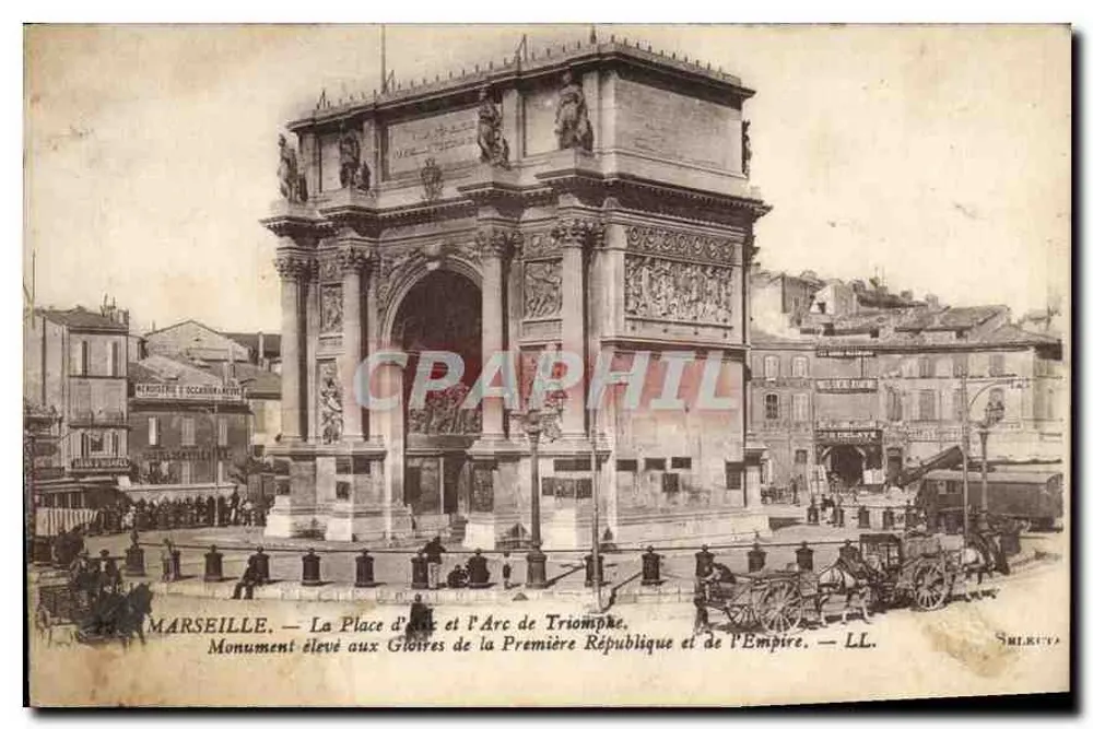Marseille — A Place d'Armes e o Arco do Triunfo — LL. - Frente