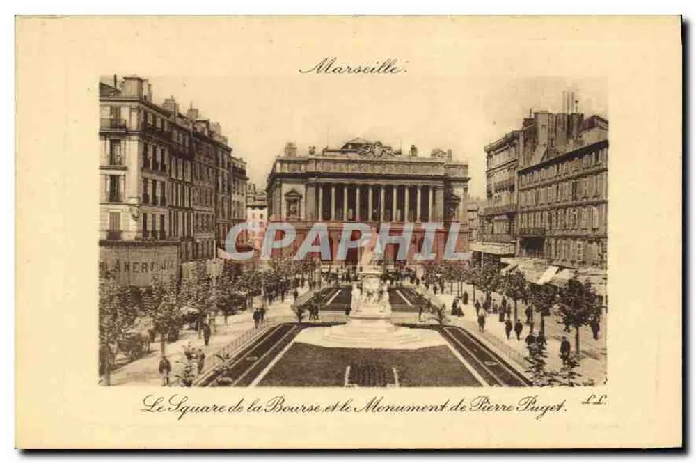 Marseille — Der Platz der Bourse und das Monument von Pierre Puget — L.L. - Vorderseite
