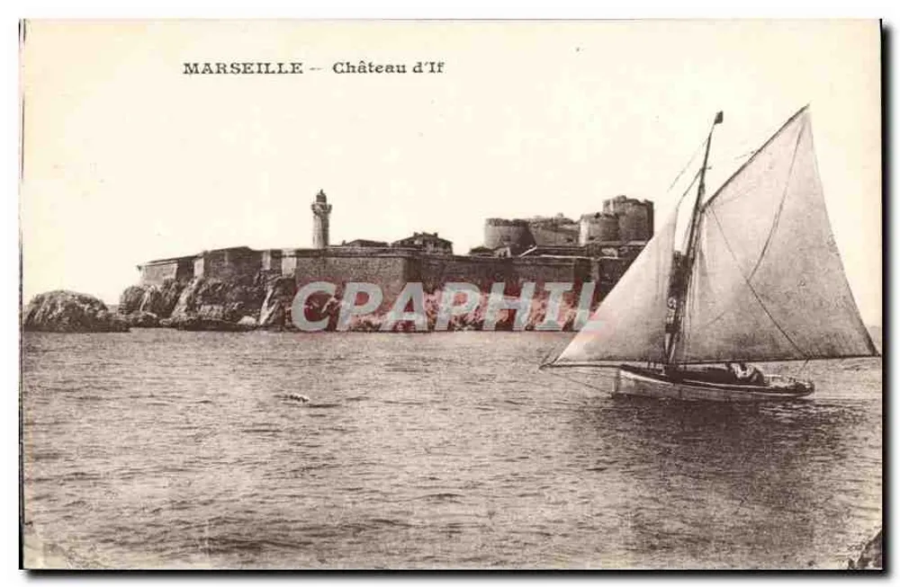 Marseille — Castelo de If — vista com vela - Frente