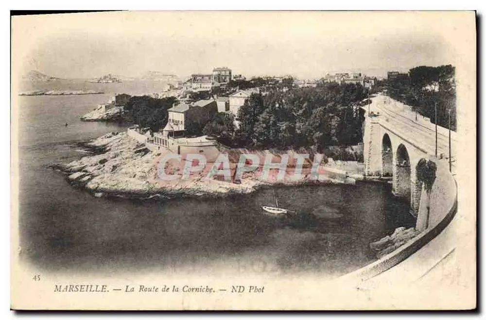 Marselha — A Rota da Corniche — ND Phot - Frente