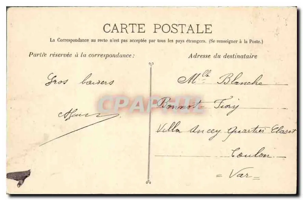 Marselha - O Cours Belsunce — trem n°213 e pedestres — editor não visível - Verso