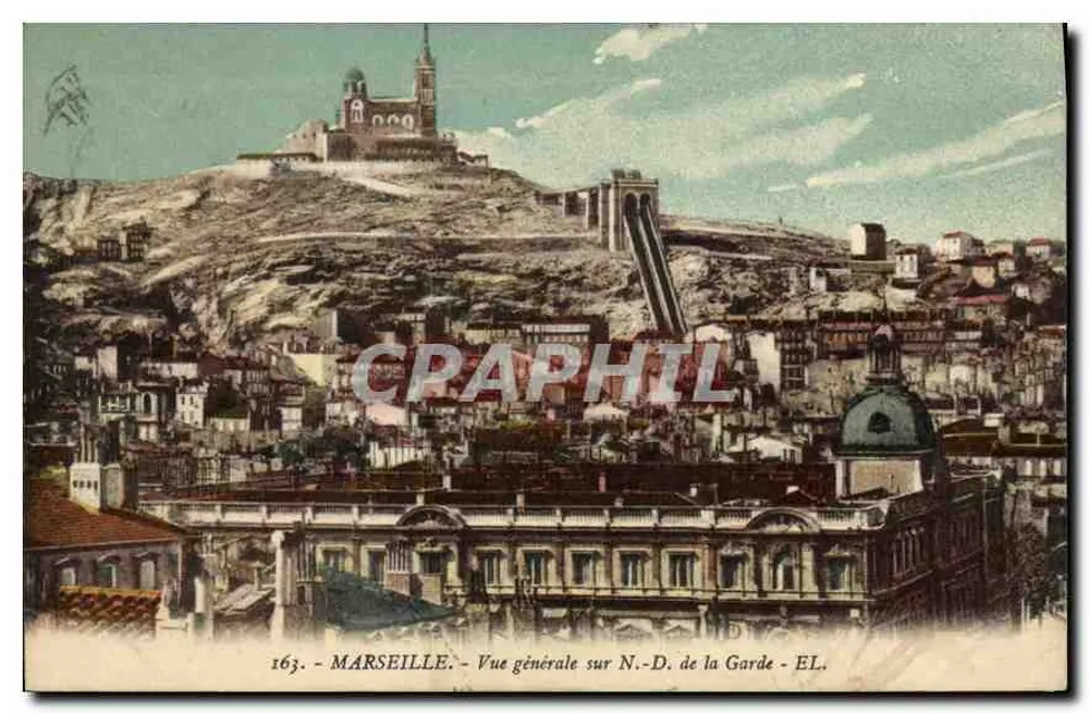 Marseille — Allgemeine Ansicht über N.-D. de la Garde — EL. — Nr. 163 - Vorderseite