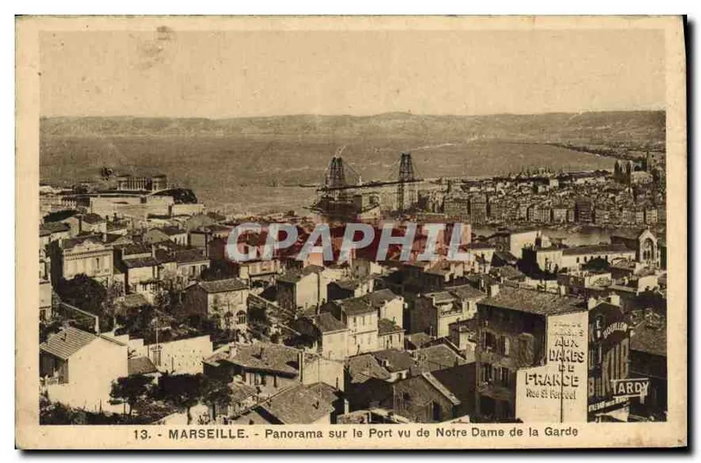 Marseille — Panorama des Hafens von Notre-Dame de la Garde — Verlag Tardy, Nr. 13 - Vorderseite