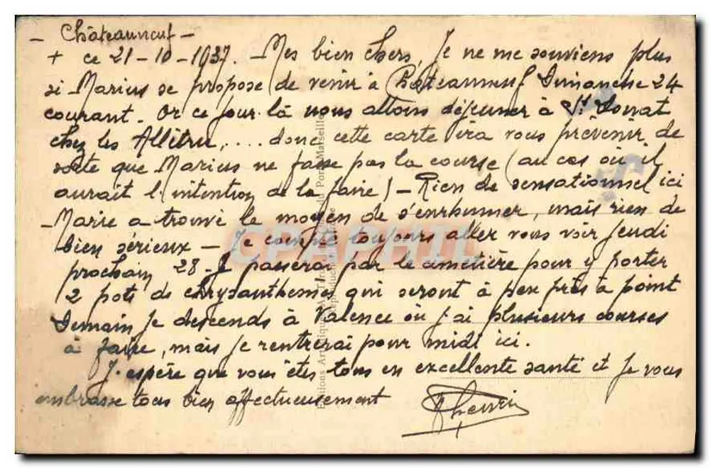Marseille — Panorama des Hafens von Notre-Dame de la Garde — Verlag Tardy, Nr. 13 - Rückseite