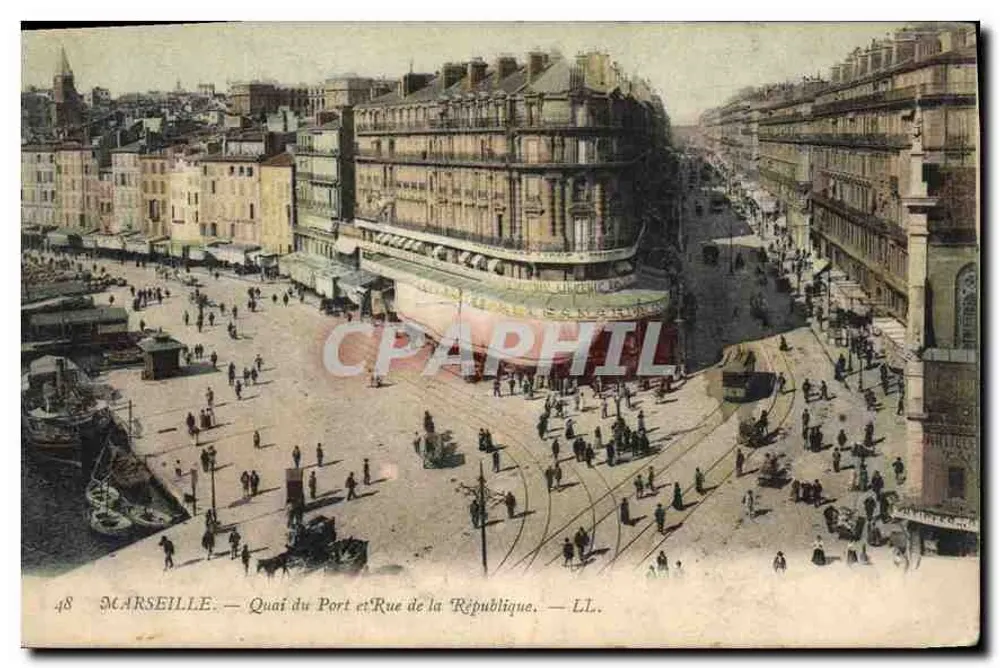 Marseille — Quai du Port und Rue de la République — LL. - Vorderseite
