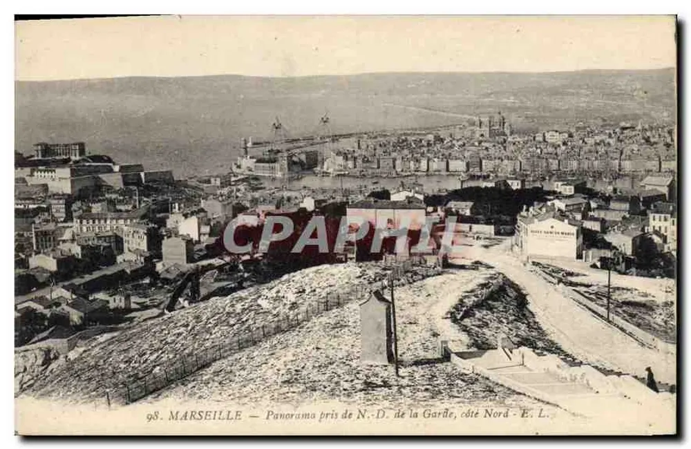 Marseille — Panorama vom N.-D. de la Garde, Nordseite — E. L. n° 98 - Vorderseite