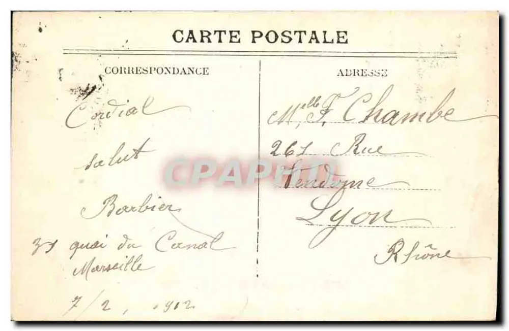 Marseille — Der Leuchtturm der Désirade, Abfahrt des Postwagens — IC. - Rückseite