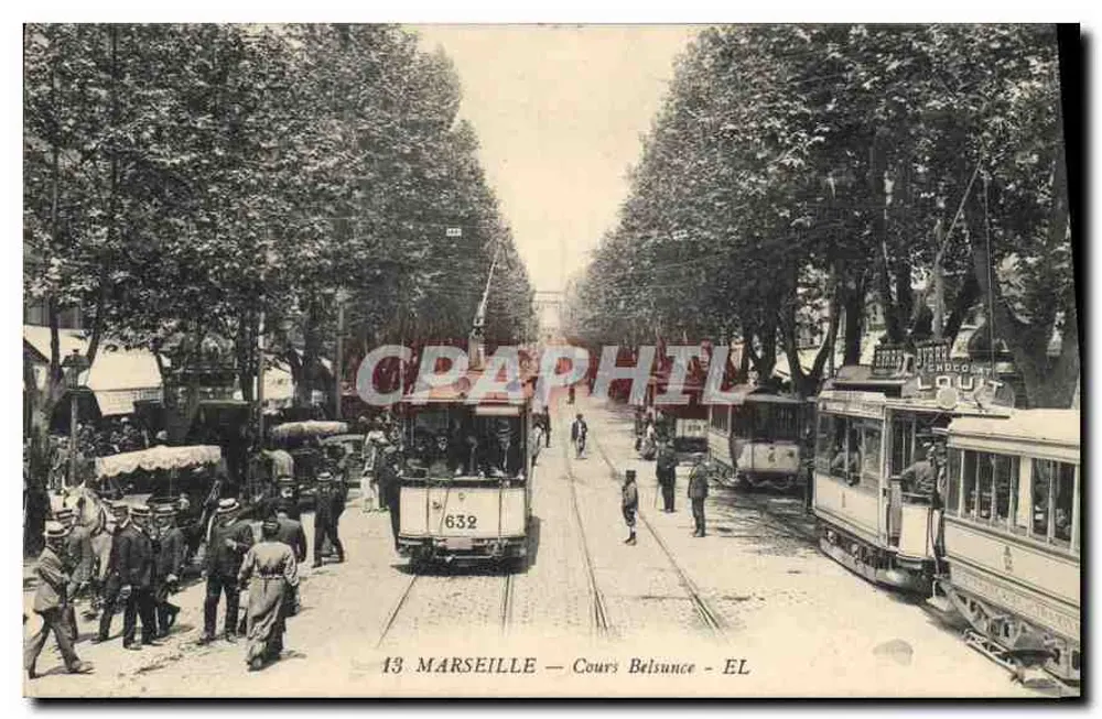 Marselha — Cours Belsunce — trem n°632 — Editor EL - Frente