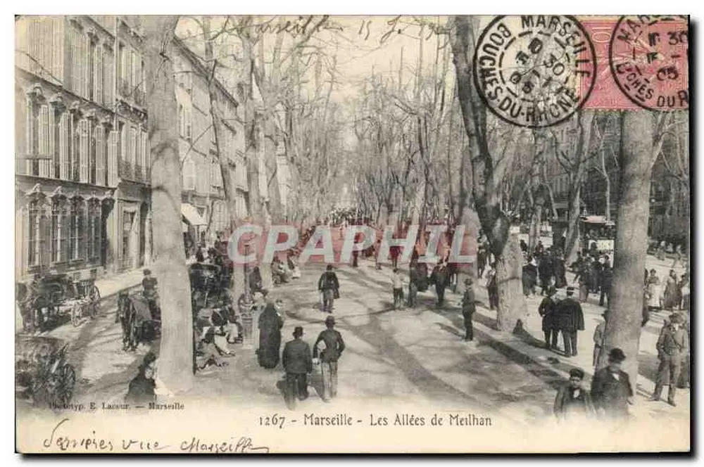 Marsiglia — Le Allées de Meilhan — Fototip. E. Laseur - Recto