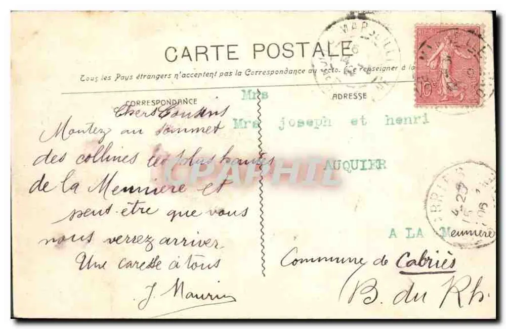Marselha - O Boulevard Dugommier — Guende Fot. Marselha, n°153 - Verso