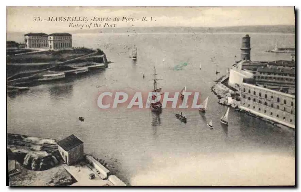 Marselha - Entrada do Porto — R. V. — Edição R. V. n°33 - Frente