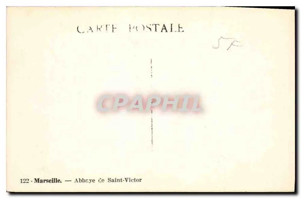 Marseille — Abadia de São Victor — editor desconhecido, n° de série 122 - Verso