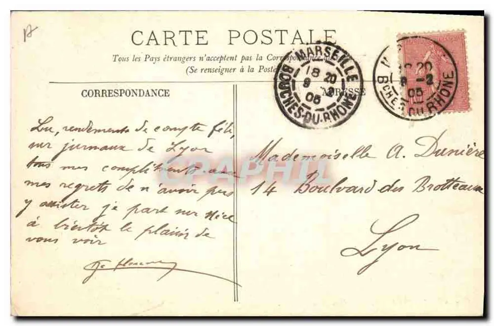Marseille — Jardim da Coluna — LL. — 186 - Verso