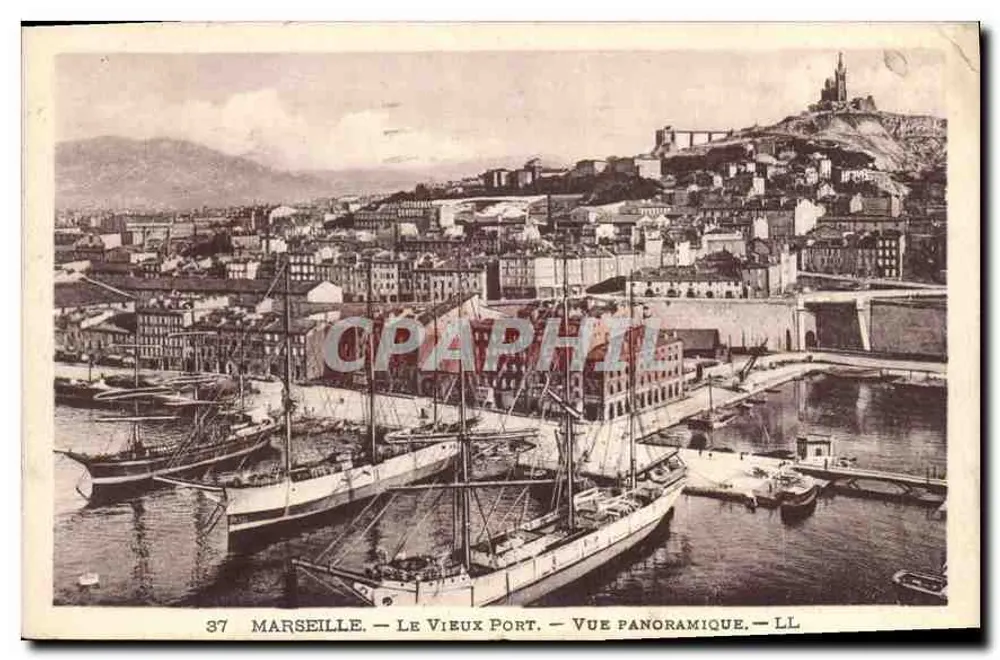Marseille — Der alte Hafen — Panoramablick — LL - Vorderseite