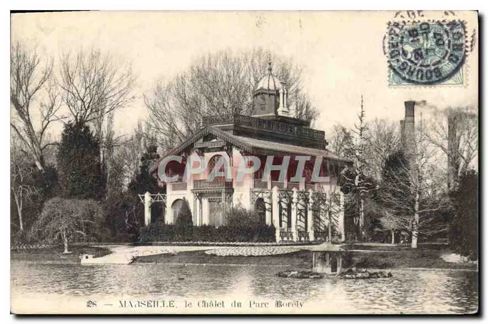 MARSEILLE. O Châtelet do Parc Borély — Bilhete postal antigo n°28, editor - Frente