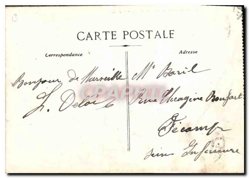 Marselha - A Rue de la République - E.L. - Verso