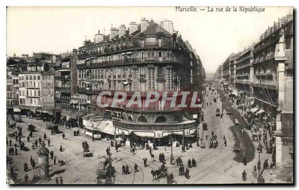 Marselha — A rua da República — editor não identificado - Frente
