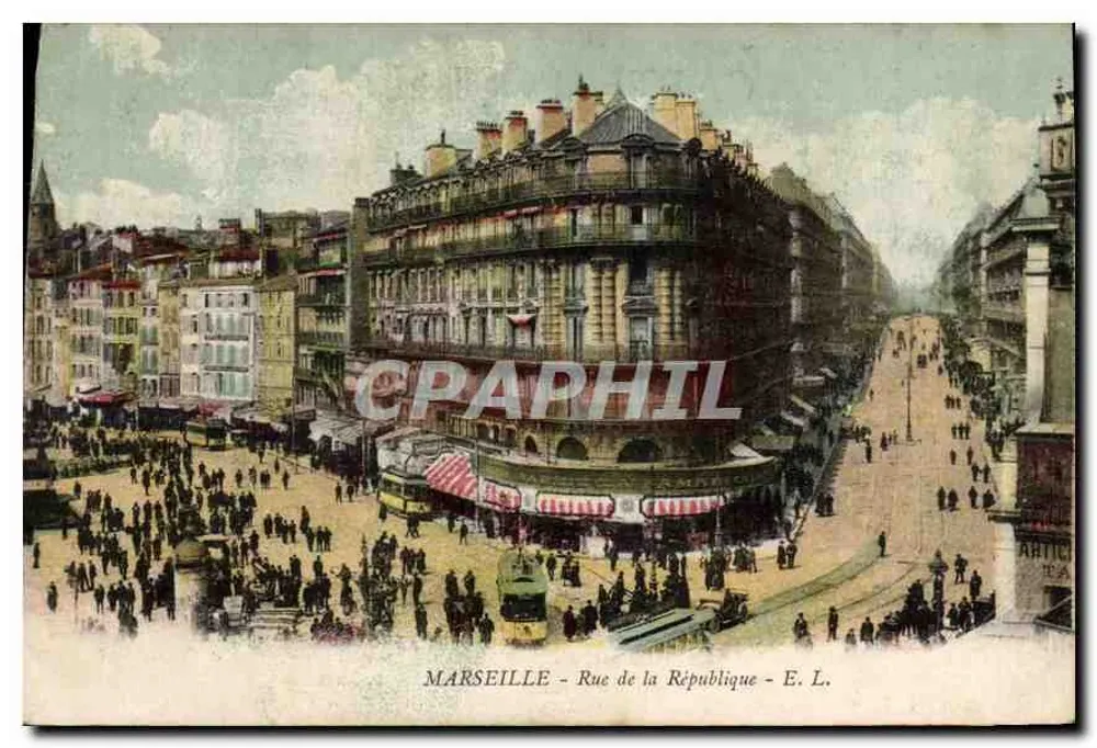 MARSEILLE - Rue de la République - E. L. - Frente