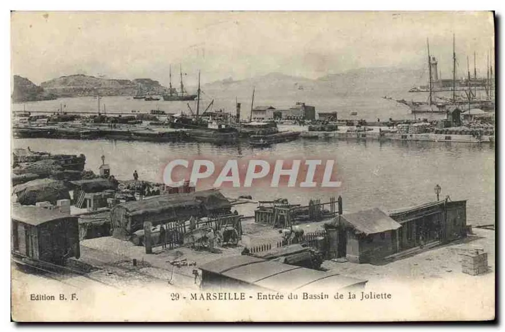 Marseille — Eingang zum Bassin de la Joliette — Edition B. F. n°29 - Vorderseite