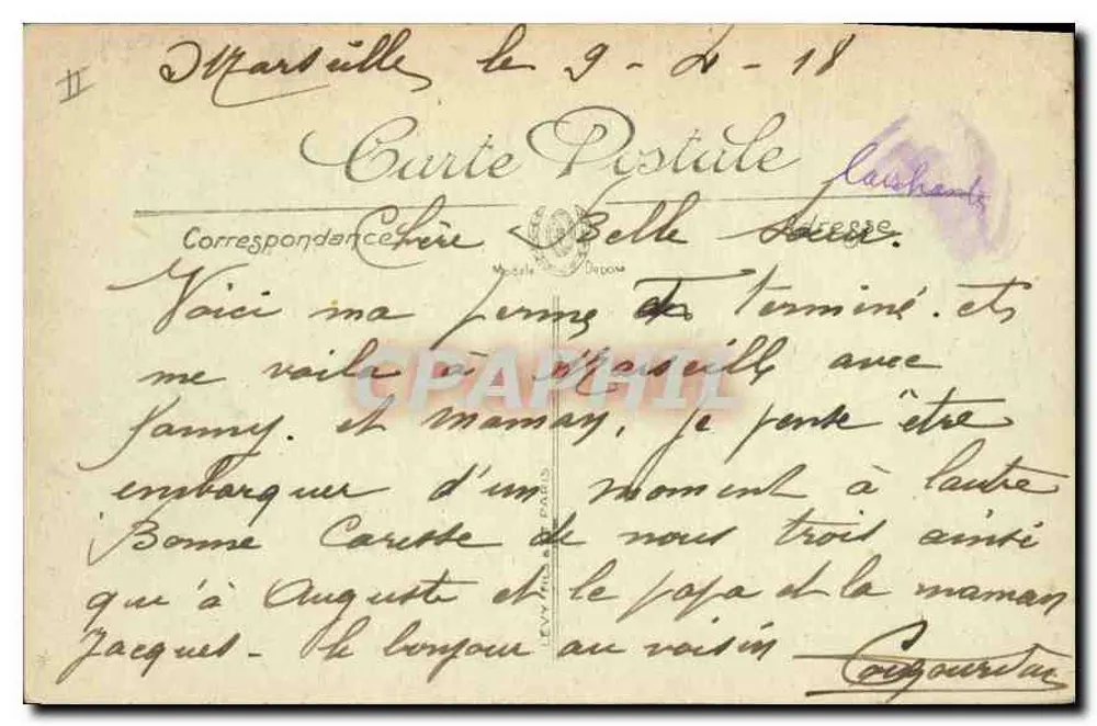 Marseille — Bassins et Quais de la Joliette — unbekannter Verlag, n° 39 - Rückseite