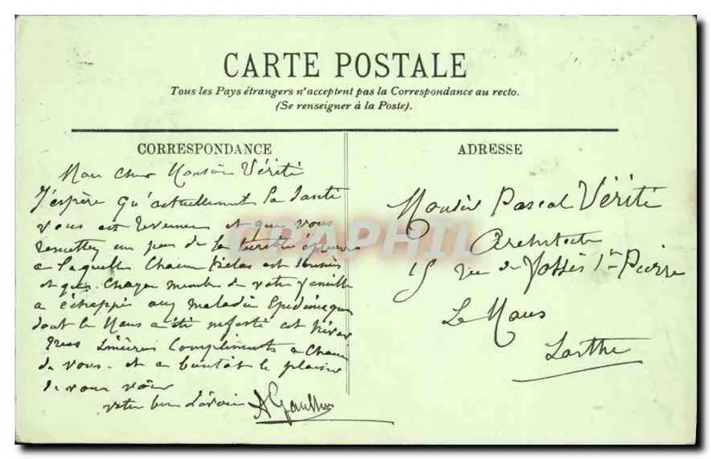 Marselha — Monumento de Pierre Puget — LL. n°20 - Verso