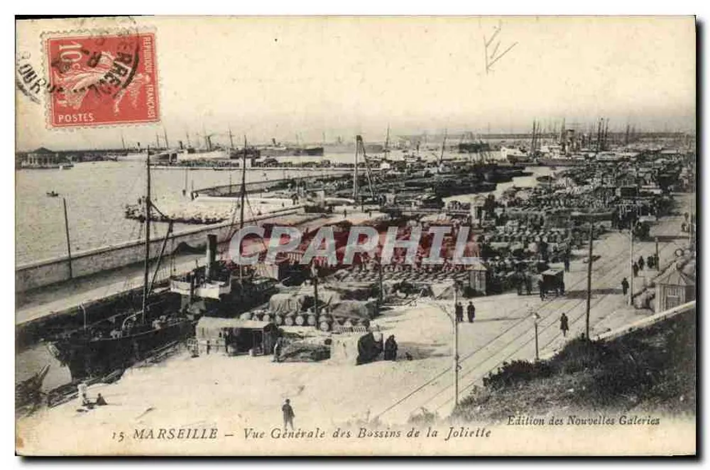 MARSEILLE — Allgemeiner Blick auf die Bassins de la Joliette — Ausgabe der Nouvelles Galeries - Vorderseite