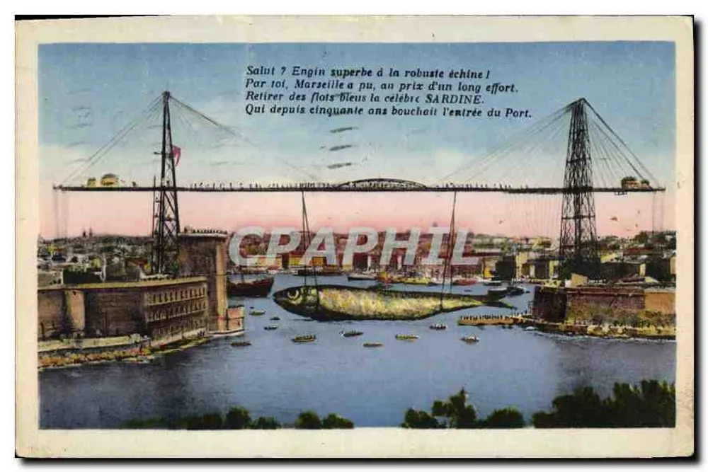 Port w Marsylii — Most Sardynka — Wydawca: Cie des Arts Photomécaniques, Paryż - Awers