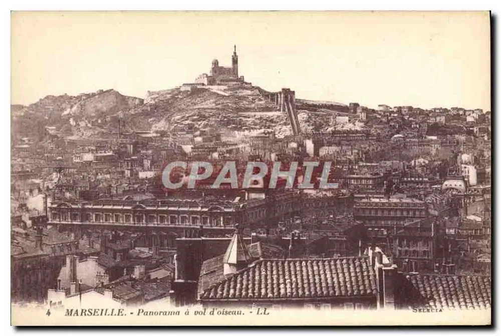 Marselha - Panorama aéreo - L.L. - Selecta - Frente