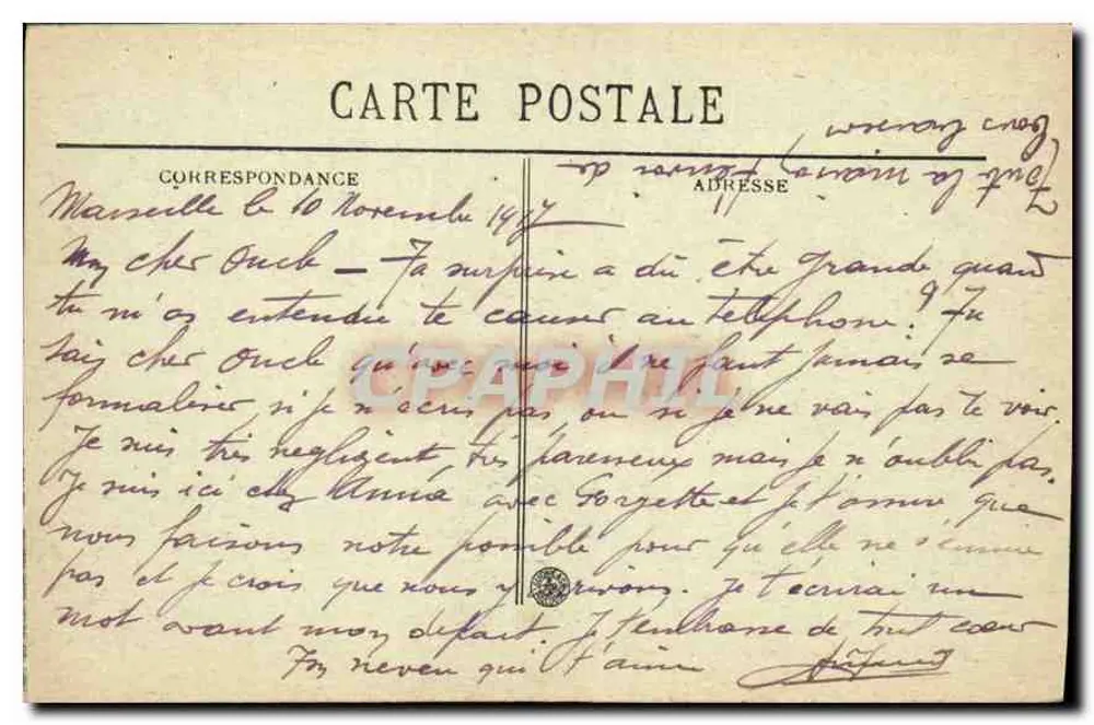Marseille — Blick vom Transbordeur auf N.-D. de la Garde - BR - 1530 - Rückseite