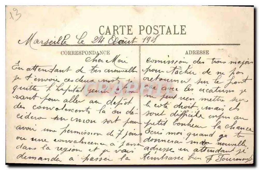 Marseille — Der Leuchtturm von La Désirade — Wirkung der Wellen — L.L. n° 269 - Rückseite