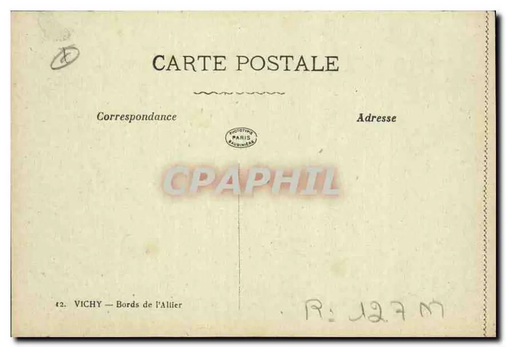 Vichy — Margens do Allier — Editor: Phototypie Paris - Verso