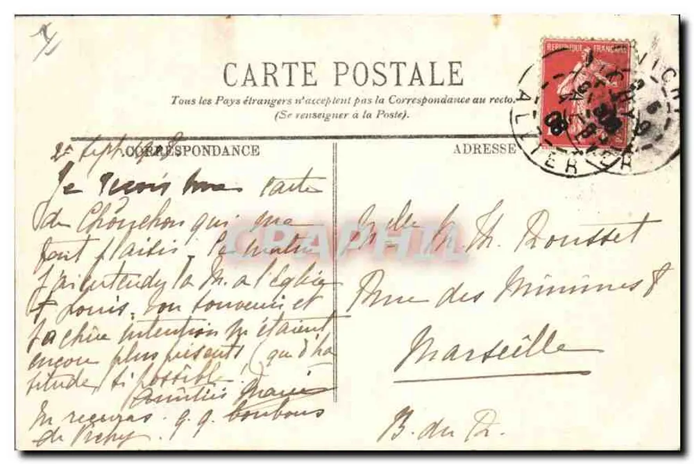 Vichy — Torre do Relógio — LL. — n° 108 - Verso