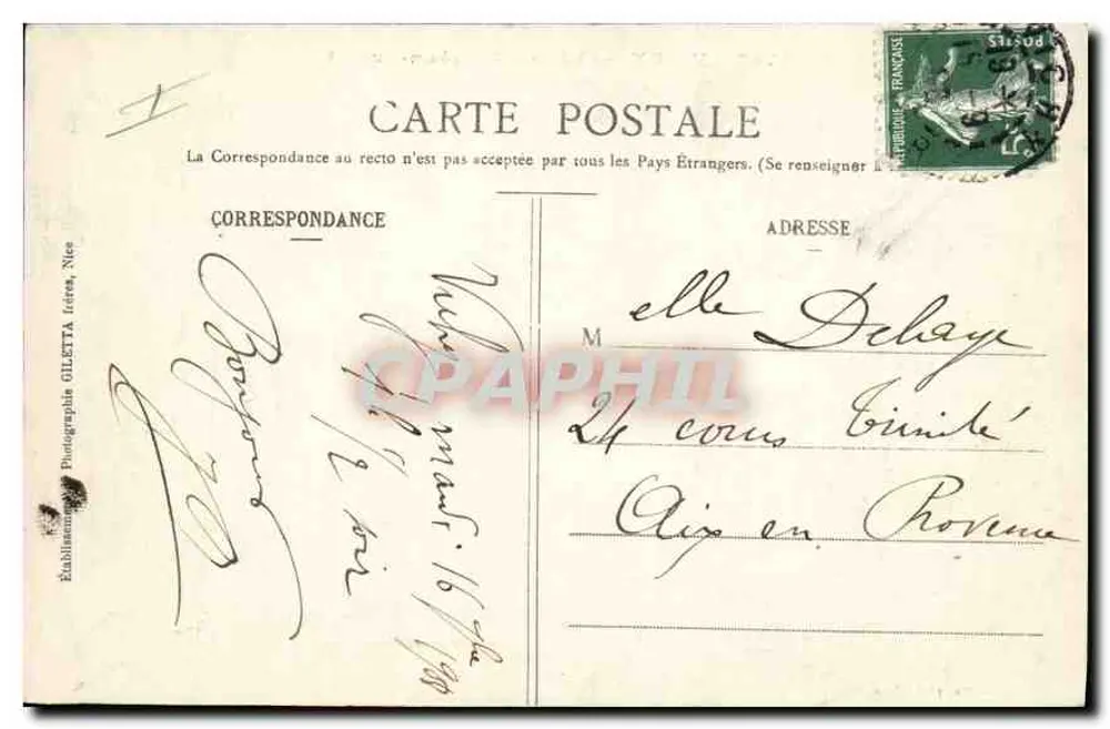 Vichy — Castelo Bourbon-Busset — Edição Gilletta, Nice, n° 2738 - Verso