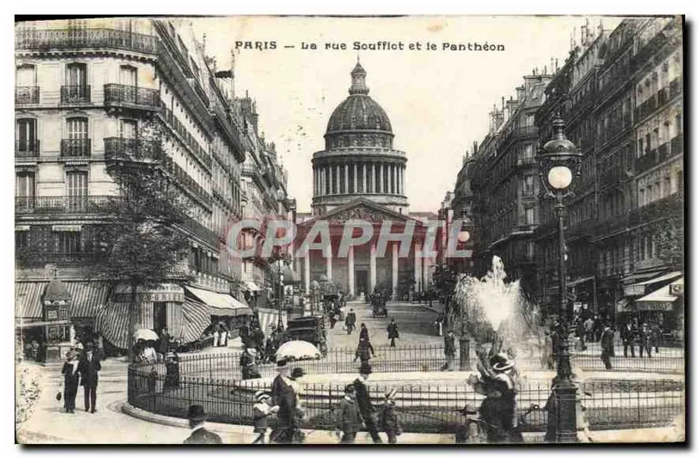Paris — La rue Soufflot und der Panthéon — Verlag: C. B. B. (Seriennummer nicht sichtbar) - Vorderseite