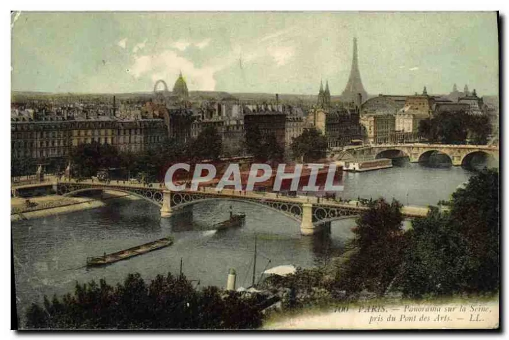 Paris — Panorama über die Seine, vom Pont des Arts aus — LL. — Éditeur LL. - Vorderseite