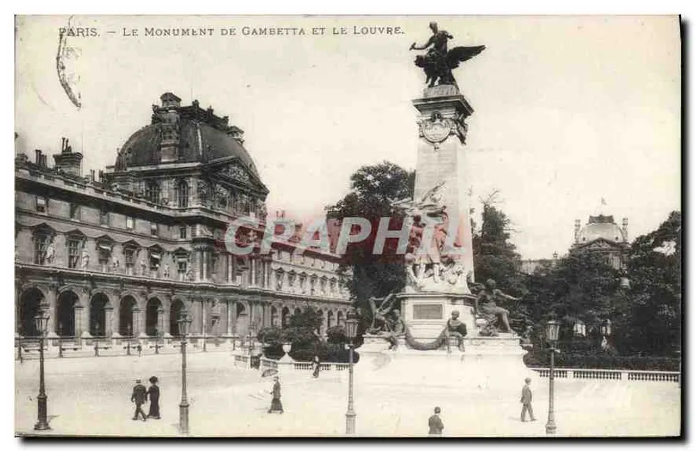 Paris — O Monumento de Gambetta e o Louvre — Craphil - Frente